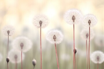 Dandelion flower in the meadow,  Soft focus,  Nature background