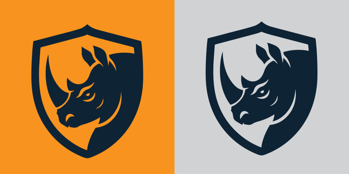 rhino head logo icon vector illustration template