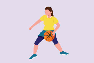 Fototapeta na wymiar Basket ball concept. Colored flat vector illustration isolated.