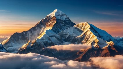 Crédence de cuisine en verre imprimé Everest view of Mount Everest, with its snow-capped peak reaching towards the sky