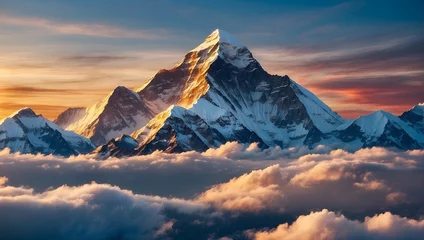 Peel and stick wall murals Himalayas view of Mount Everest, with its snow-capped peak reaching towards the sky