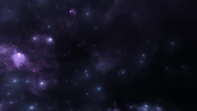CGI Loopable Orbiting Space Travel Animation Through Nebulas, Galaxies and Star Clusters