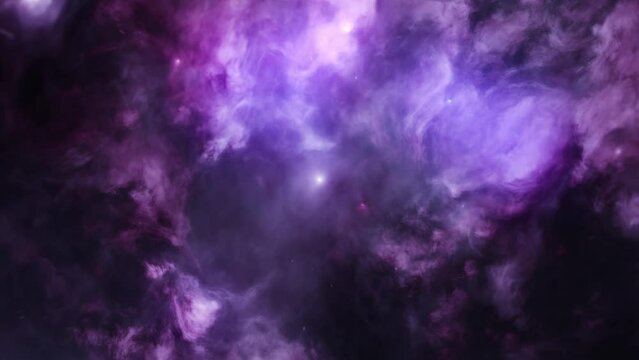 CGI Loopable Space Travel Animation Through Nebulas, Galaxies and Star Clusters.