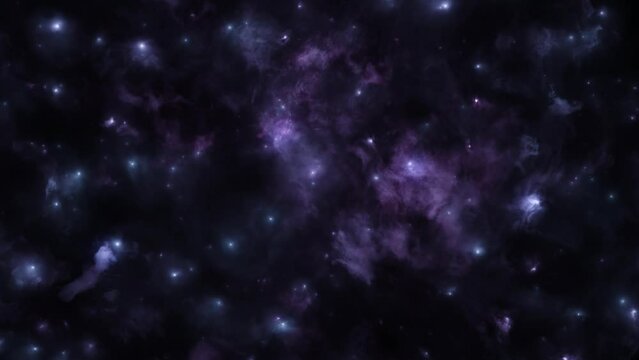 CGI Loopable Spinning Space Travel Animation With Nebulas, Galaxies and Star Clusters