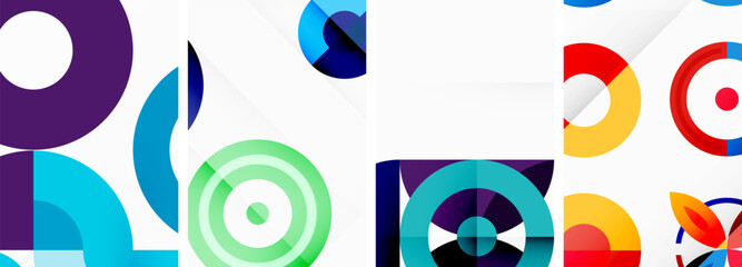 Round geometric elements and circles in background design for wallpaper, business card, cover, poster, banner, brochure, header, website