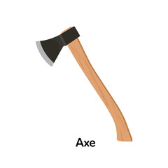 Axe color illustration flat vector. Work tool for woodcutter, woodman. DIY tool. Gardening tool
