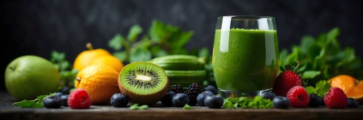 Green Goodness: Glass Jar Mugs Brimming with Fresh Health Smoothie, Kale, Lime, Apple, Kiwi
