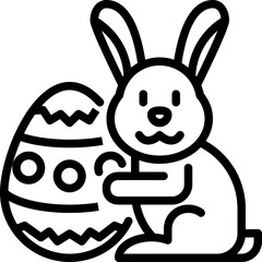 Obraz premium easter bunny outline icon