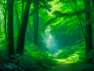 forest in the morning