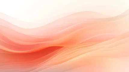 Wall murals Pantone 2024 Peach Fuzz wave abstraction with fuzz peach color