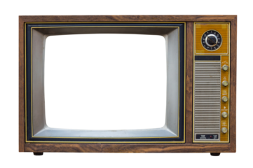 Vintage television with cut out screen