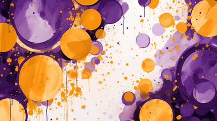 circle shapes abstraction with purple and gold colors