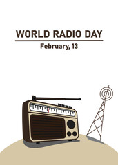 International Radio Day Design Vector