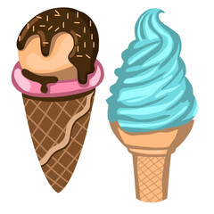 Vector illustration set of ice cream