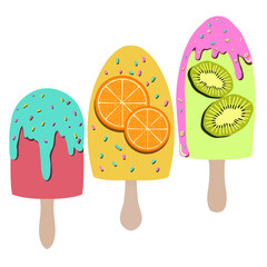 Vector illustration set of ice cream