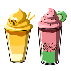 Vector illustration summer colorful smoothies