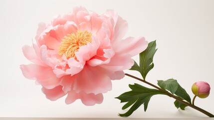 Peony flowers on white background