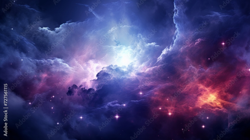 Canvas Prints space background with realistic nebula and shining stars. neural network ai generated art