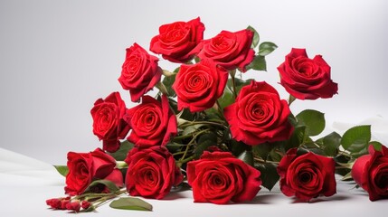 red roses flower on white background