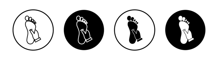 Reflexology foot massage vector line icon illustration. - obrazy, fototapety, plakaty