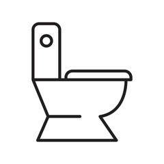 toilet Side view icon. Line vector icon on white background. High quality design element. Editable linear style stroke. Vector icon