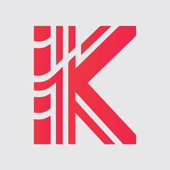 K letter colorful logo gradient vector, abstract letter k logo design digital company
