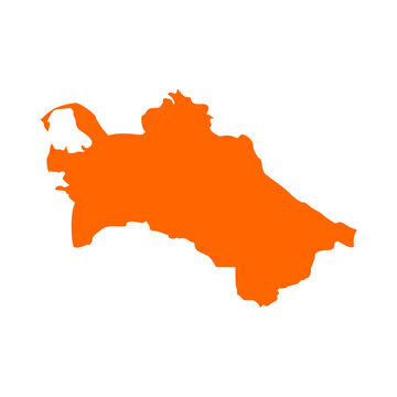 recommend clip art: High detailed map of Turkmenistan. High Outline map of Turkmenistan.