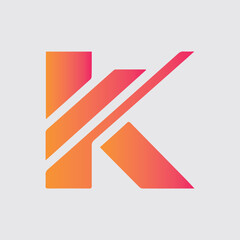 K letter colorful logo gradient vector, abstract letter k logo design digital company