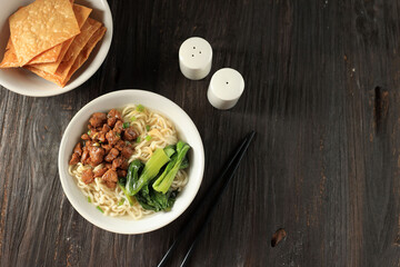Mie Ayam or Chicken Noodle, Indonesian Popular Street Food
