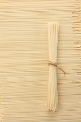 Somen Japanese Dried White Noodle, Top View, Full Frame