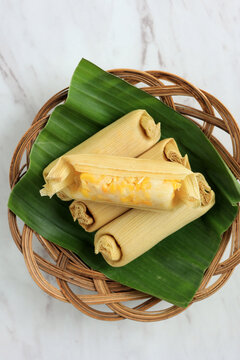 Lepet Jagung, Traditional Indonesian Cake made from Corn and Grated Coconut