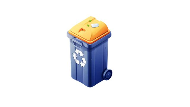 Garbage Icon of nice animated for your isometric videos easy to use with Transparent Background