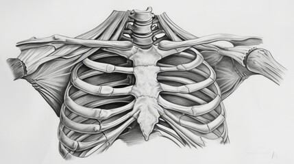Human anatomy showing the Intercostal muscles - obrazy, fototapety, plakaty