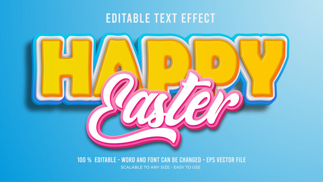 happy easter editable text effect