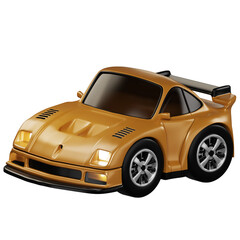 3D Render Car illustration. On transparent background. 3D illustration. High resolution