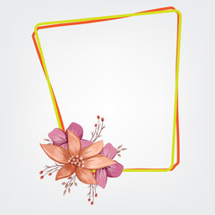 Obraz premium Decorative Floral Foliage Ornament for Wedding Invitation