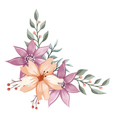 Decorative Floral Foliage Ornament for Wedding Invitation