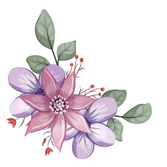 Decorative Floral Foliage Ornament for Wedding Invitation