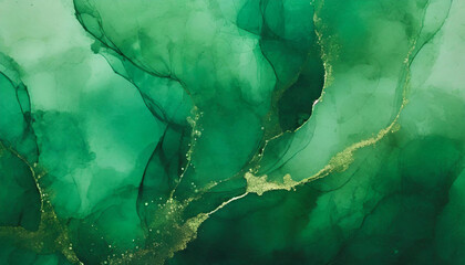 Abstract green alcohol ink art background