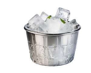 Bartender Ice Bucket isolated on white background. Bartender Ice  Bucket on png transparent background