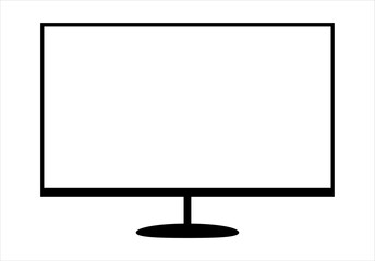 Simple Gaming Monitor computer Monitor mockup, computer monitor frame icon presented on white background. - obrazy, fototapety, plakaty