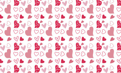 Love hearts on dark background pattern for valentine day romantic background or heart fabric print vector illustration. Valentine's Day vector.