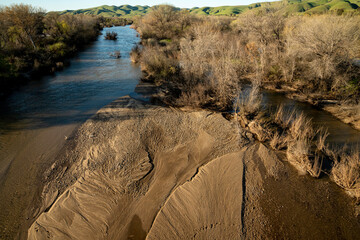 Fototapeta premium Salinas River at San Miguel, California
