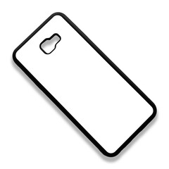 Blank mobile phone case on white background for mockup. Custom and personalized phone case, Black edge sublimation phone case