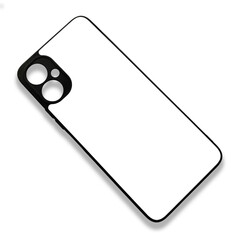 Blank mobile phone case on white background for mockup. Custom and personalized phone case, Black edge sublimation phone case