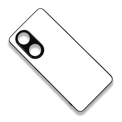 Blank mobile phone case on white background for mockup. Custom and personalized phone case, Black edge sublimation phone case