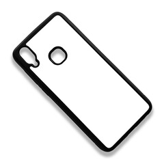 Blank mobile phone case on white background for mockup. Custom and personalized phone case, Black edge sublimation phone case