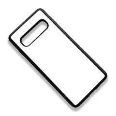 Blank mobile phone case on white background for mockup. Custom and personalized phone case, Black edge sublimation phone case