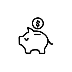 piggy bank with coin icon