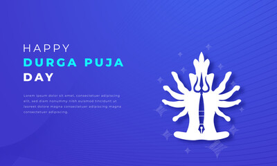 Happy Durga Puja Day Paper cut style Vector Design Illustration for Background, Poster, Banner, Advertising, Greeting Card